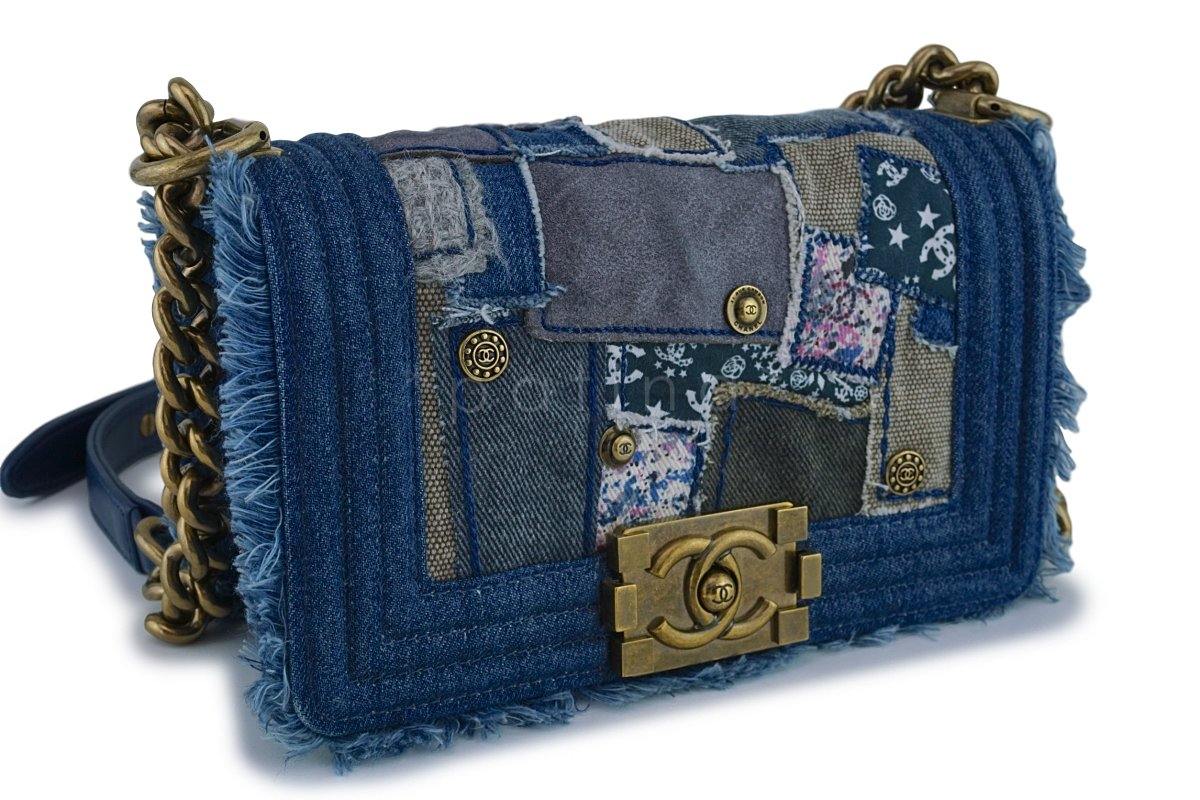 Chanel Denim Patchwork Small Boy Classic Flap Bag
