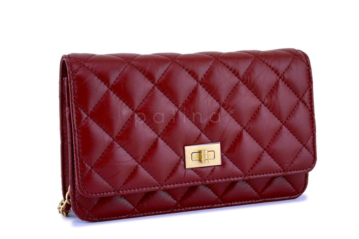NIB 18P Chanel Red Classic Reissue WOC Wallet on Chain Bag