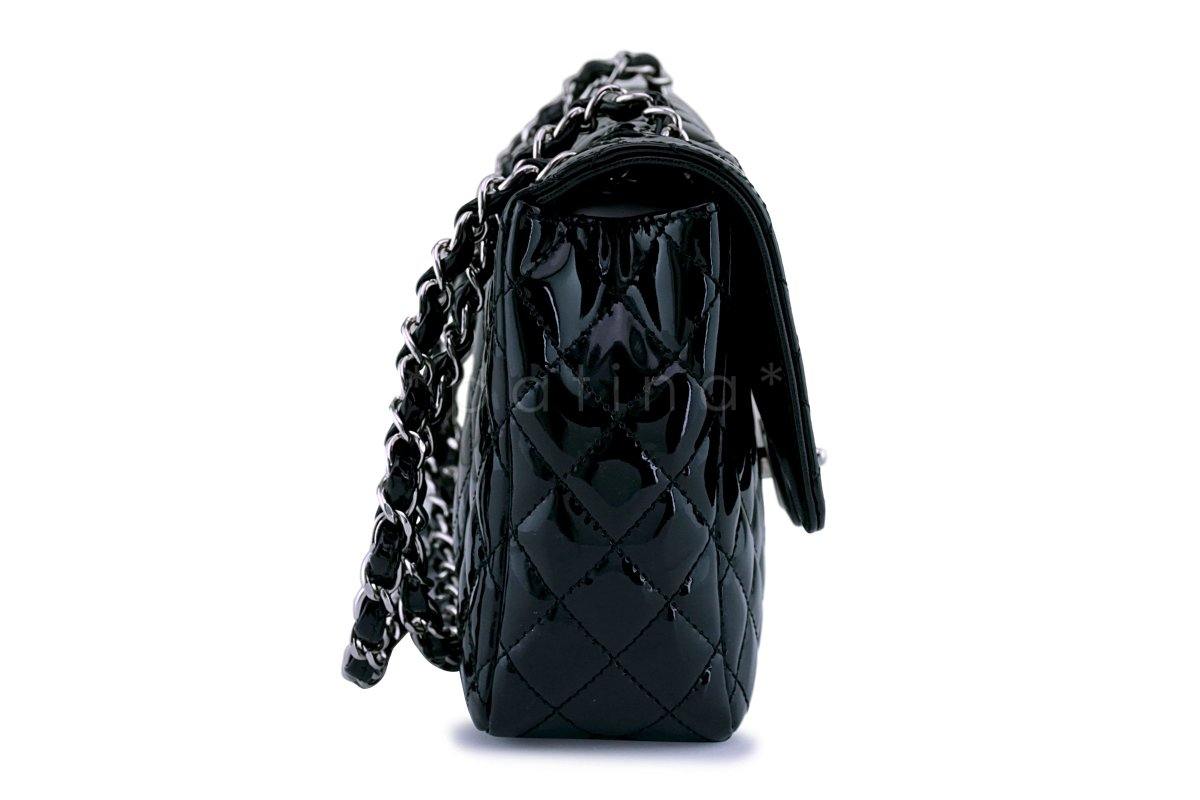 Chanel Black Patent Medium Classic 2.55 Flap Bag SHW