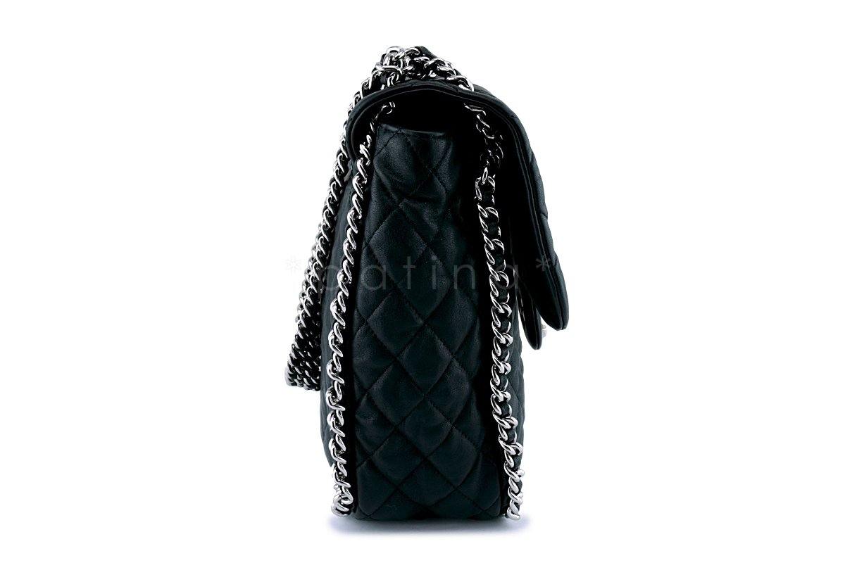 Chanel Black Chain Around Maxi Luxe Flap Bag