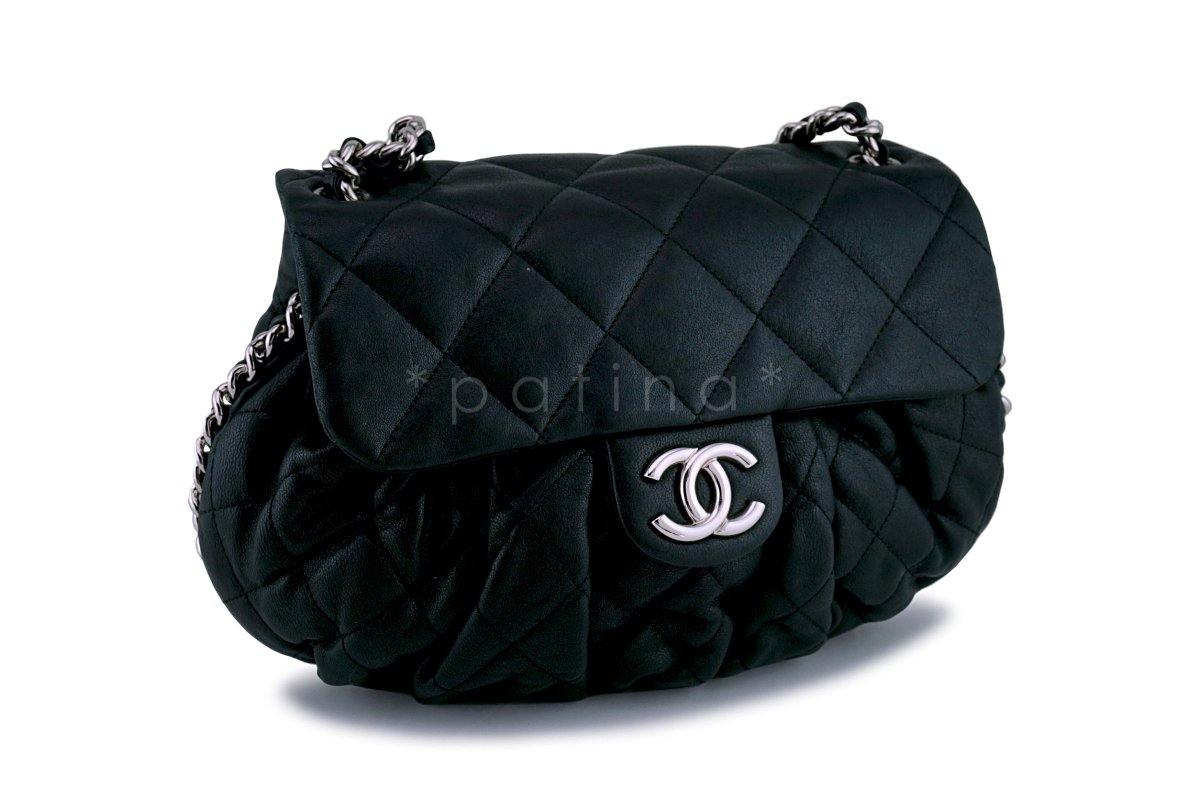 Chanel Black Medium Chain Around Rounded Classic Cross Body Flap Bag