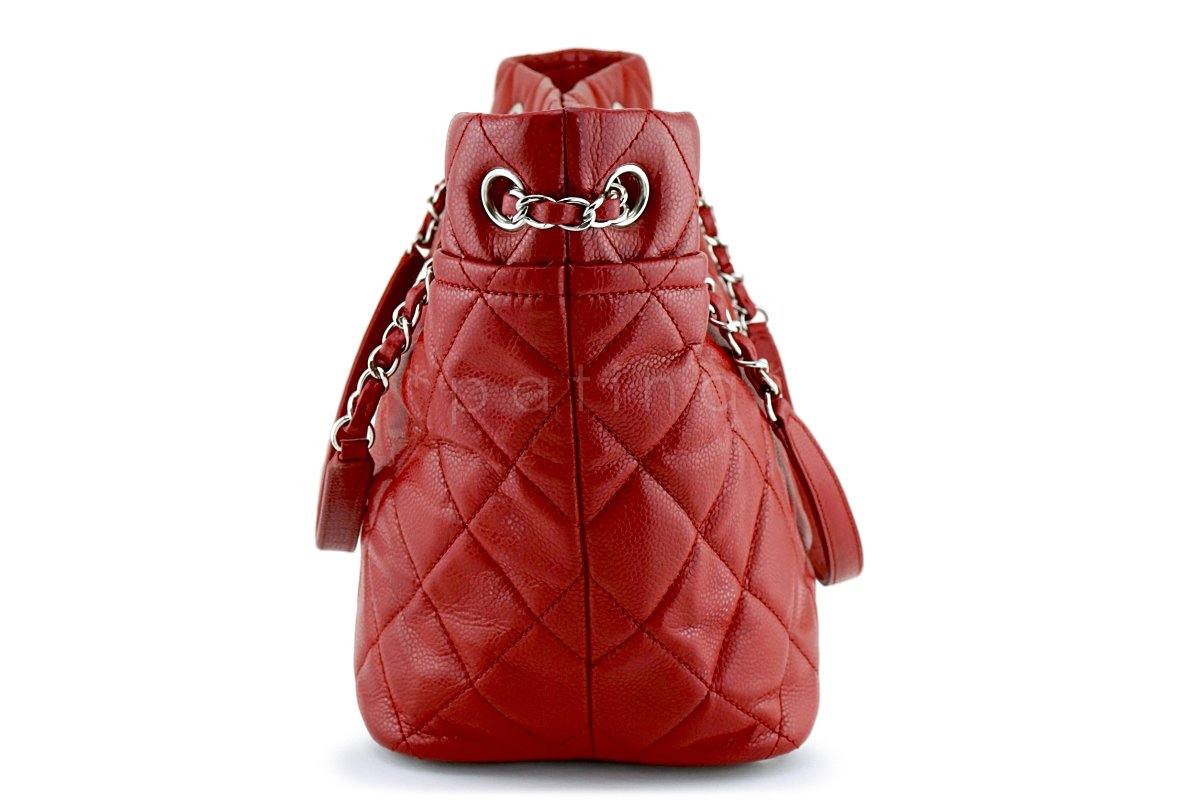 Chanel Red Caviar Quilted Timeless Tote GST Grand Shopping Bag