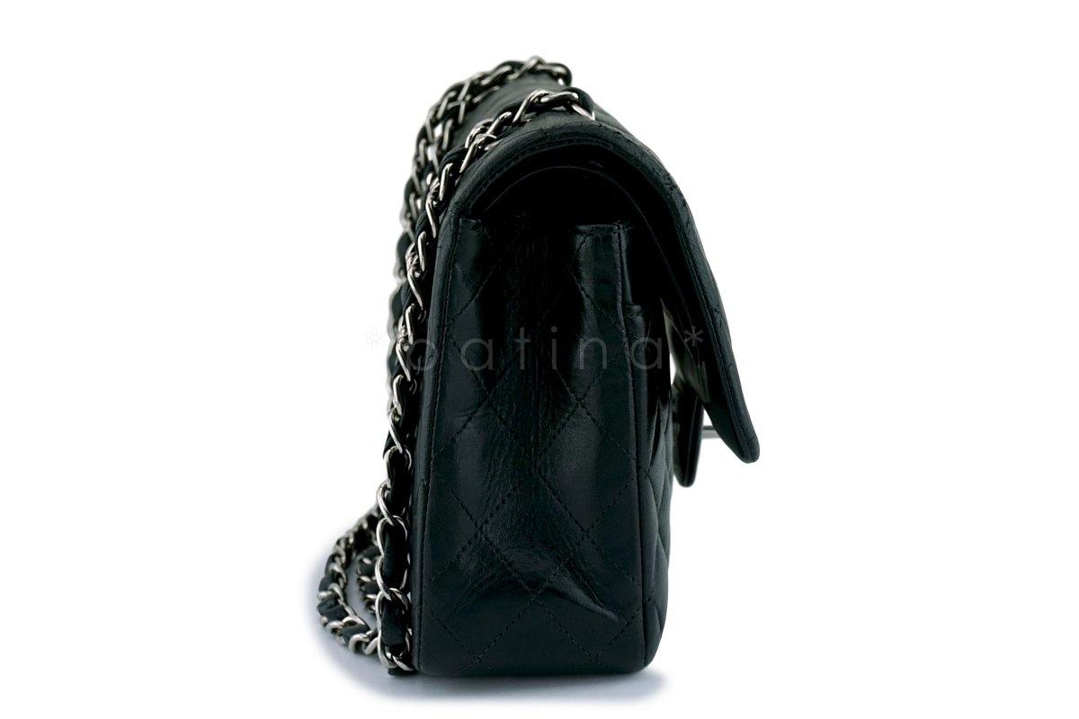 Chanel Black Lambskin Medium Classic Double Flap Bag SHW