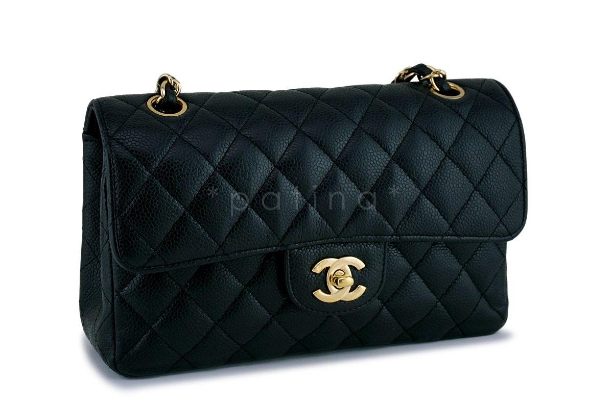 Chanel Black Caviar Small Classic Double Flap Bag 24k GHW