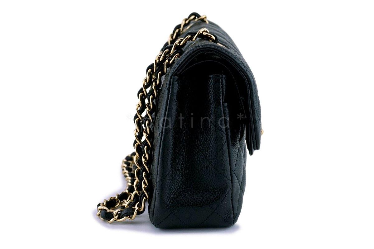 Chanel Black Caviar Small Classic Double Flap Bag 24k GHW