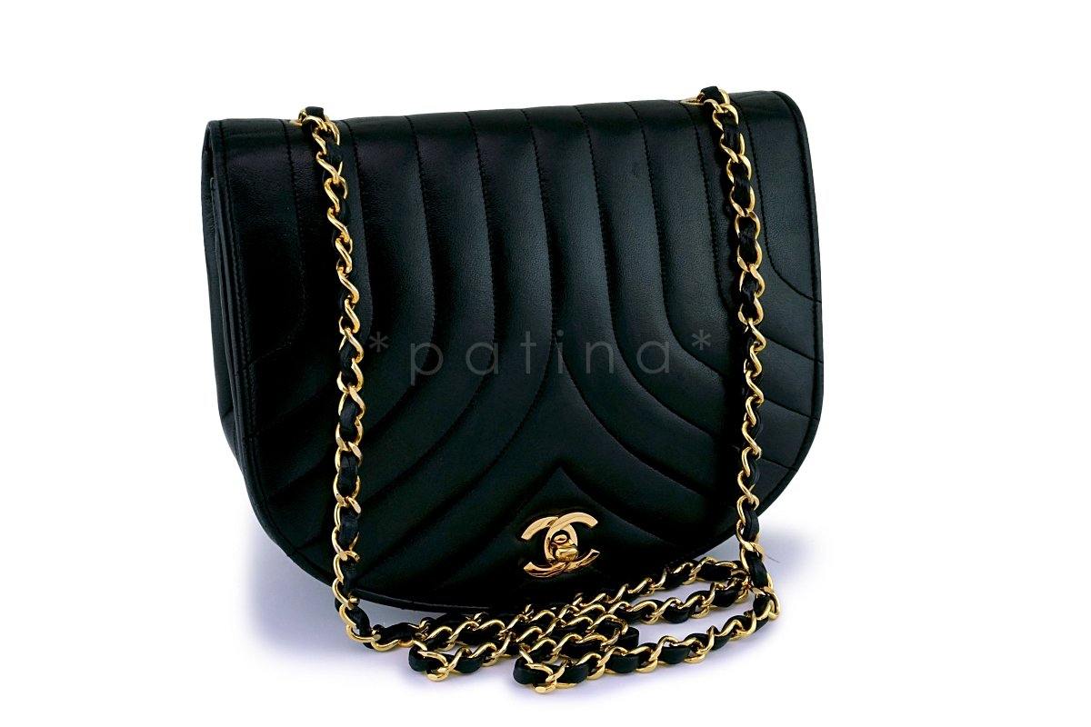 Rare Chanel Vintage Lambskin Rounded Classic Flap Bag 24k GHW
