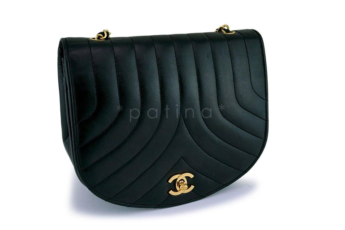 Rare Chanel Vintage Lambskin Rounded Classic Flap Bag 24k GHW