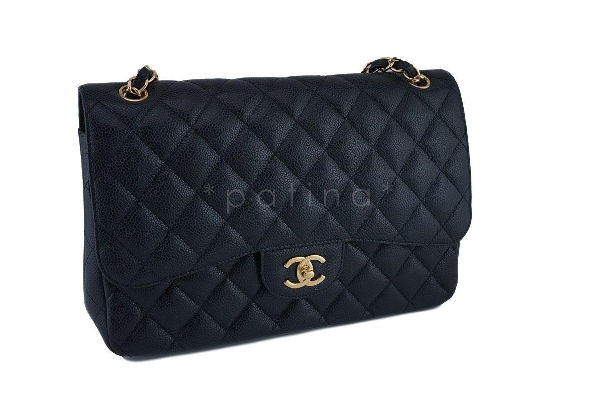 Chanel Black Caviar Jumbo Classic Double Flap Bag GHW