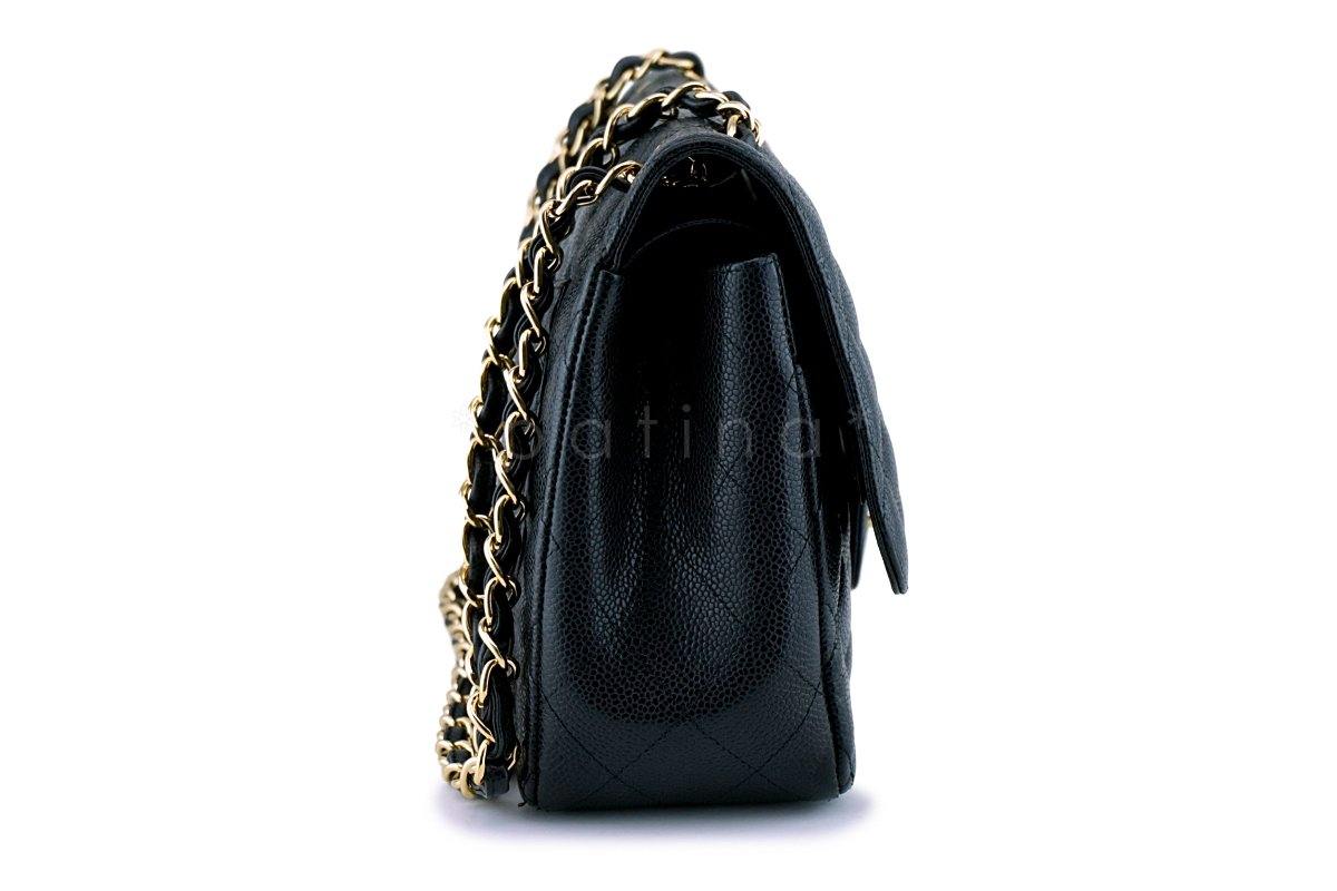 Chanel Black Caviar Jumbo Classic Double Flap Bag GHW