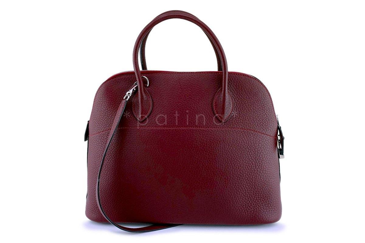 Hermes Rouge H Red Clemence Bolide 35/37 Bag