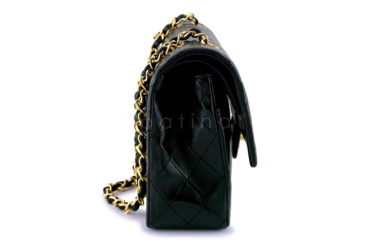Chanel Black Lambskin Medium Classic Double Flap Bag 24k GHW