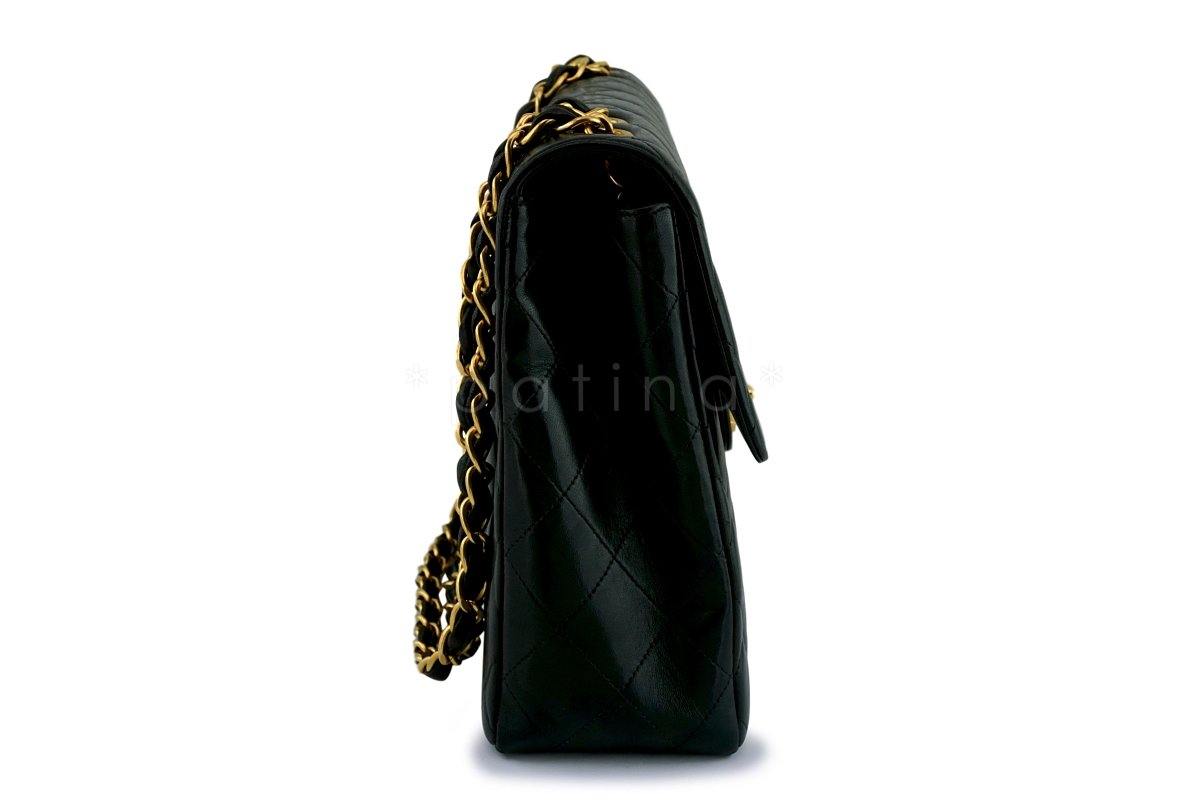 Chanel Black Lambskin Classic Jumbo Flap Bag 24k GHW
