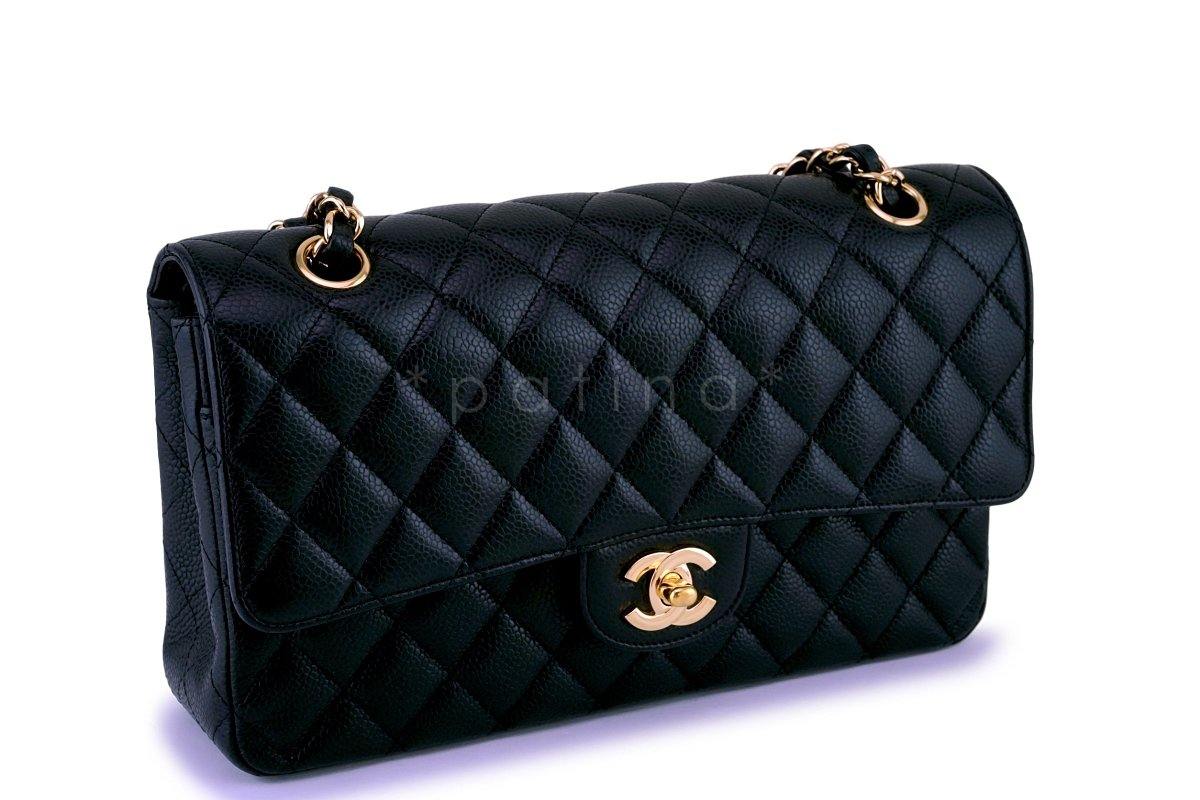 Chanel Black Caviar Medium Classic Double Flap Bag GHW