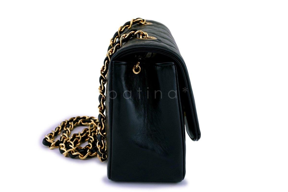 Chanel Vintage Black Small Classic Diana Flap Bag 24k GHW