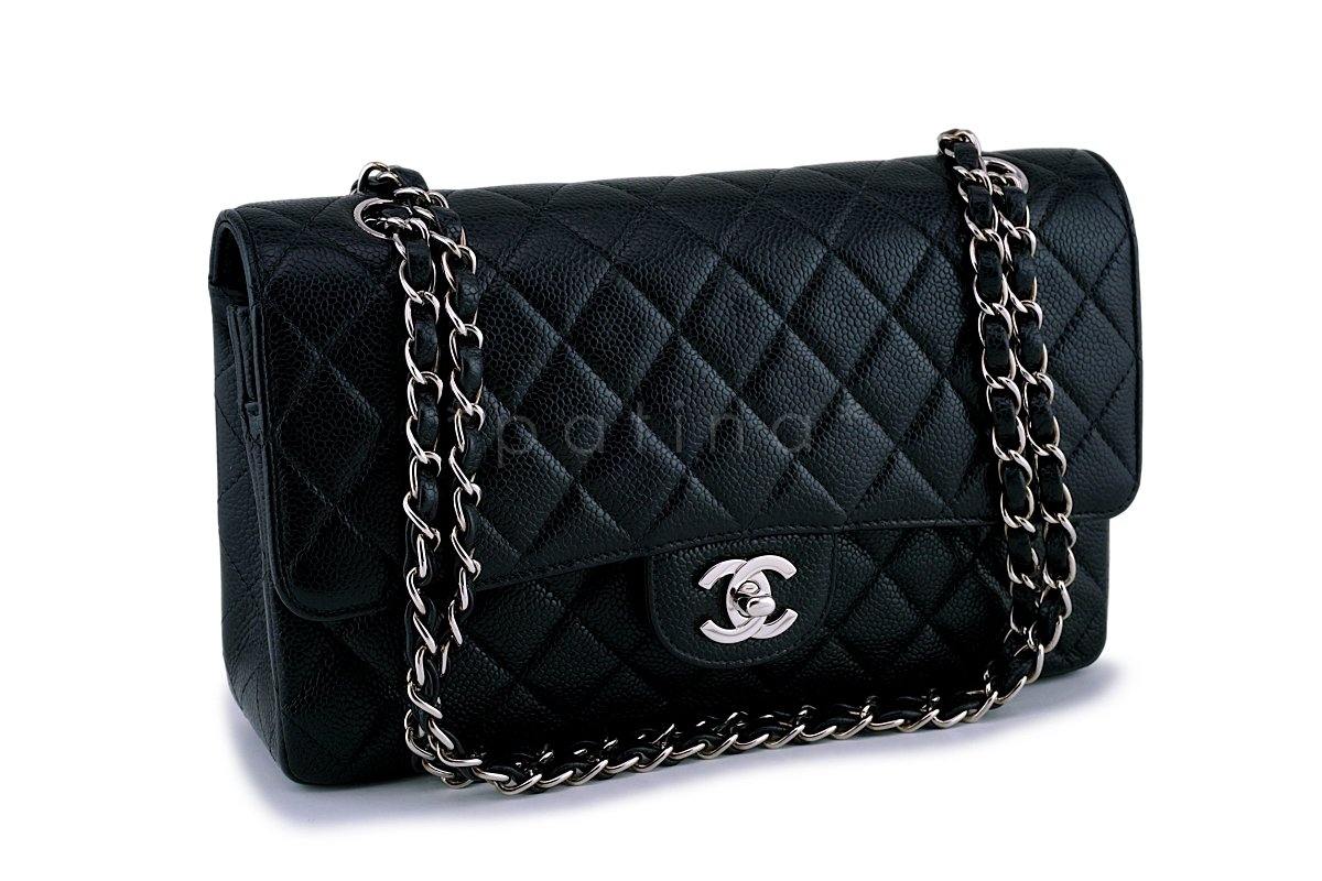 Chanel Black Caviar Medium Classic Double Flap Bag SHW