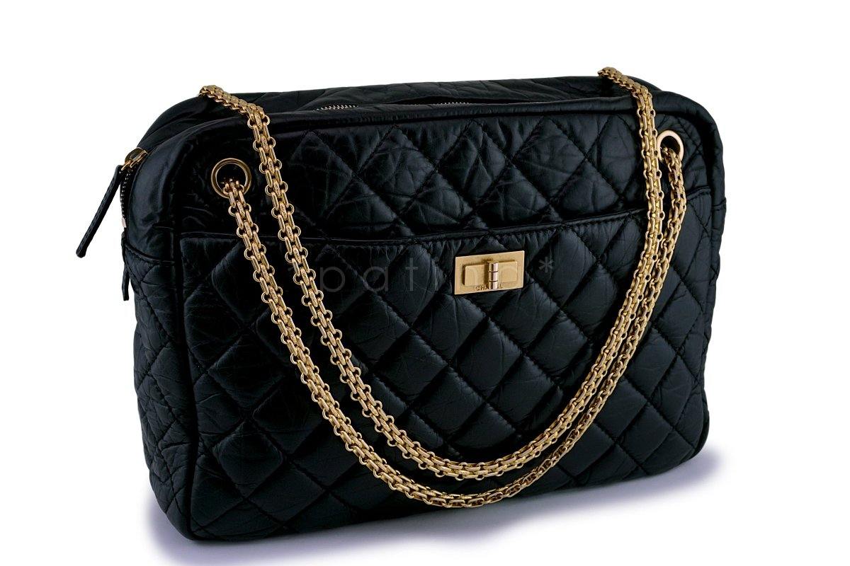 Chanel Giant Black Large Reissue Classic Camera Case Bag GHW