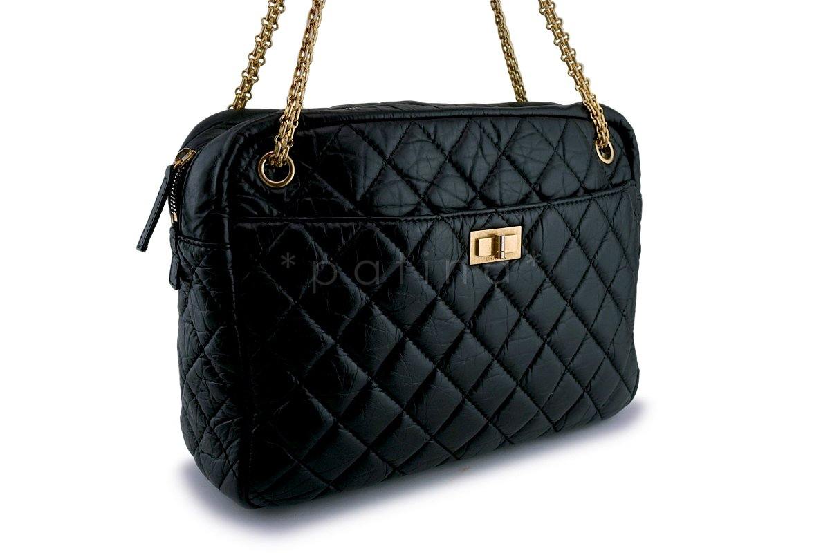 Chanel Giant Black Large Reissue Classic Camera Case Bag GHW