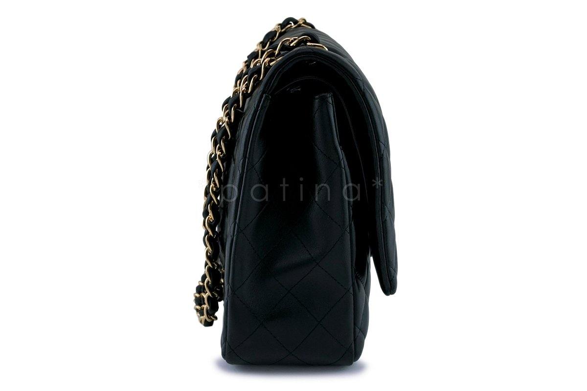 Chanel Black Lambskin Classic Maxi Double Flap Bag GHW