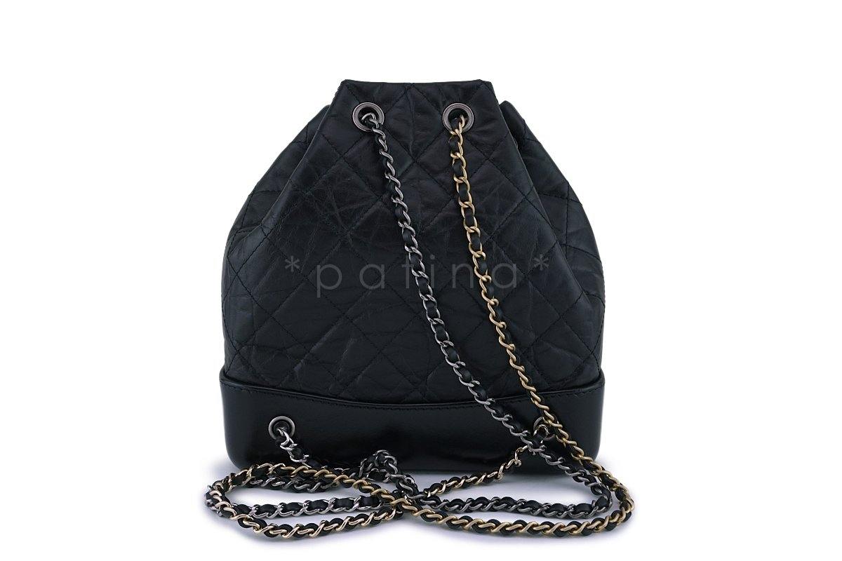 Pristine Chanel Black Small Gabrielle Backpack Bag