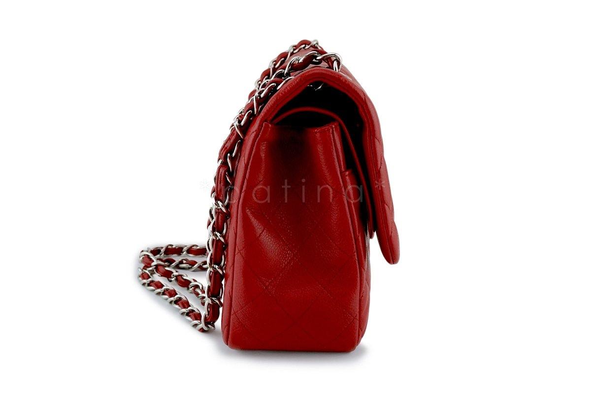 Chanel 11P Red Caviar Jumbo Classic Double Flap Bag SHW
