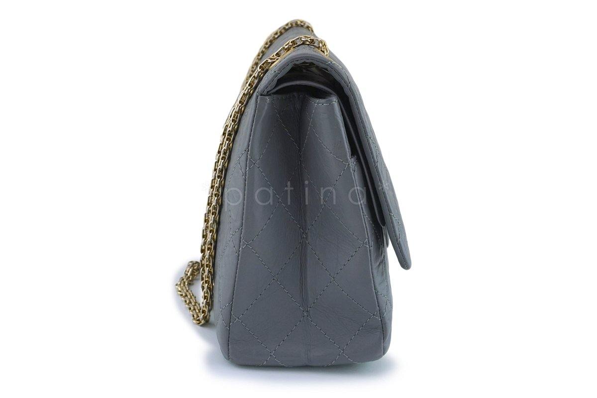 Chanel Gray Large 227 Classic 2.55 Reissue Flap Bag GHW