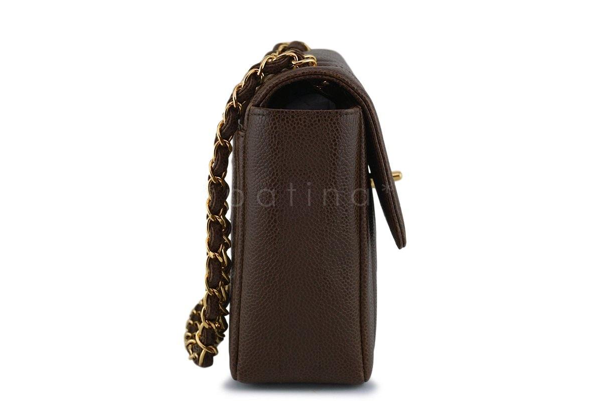 Chanel Vintage Brown Caviar Mademoiselle Classic Small Flap Bag 24k GHW 3Z6