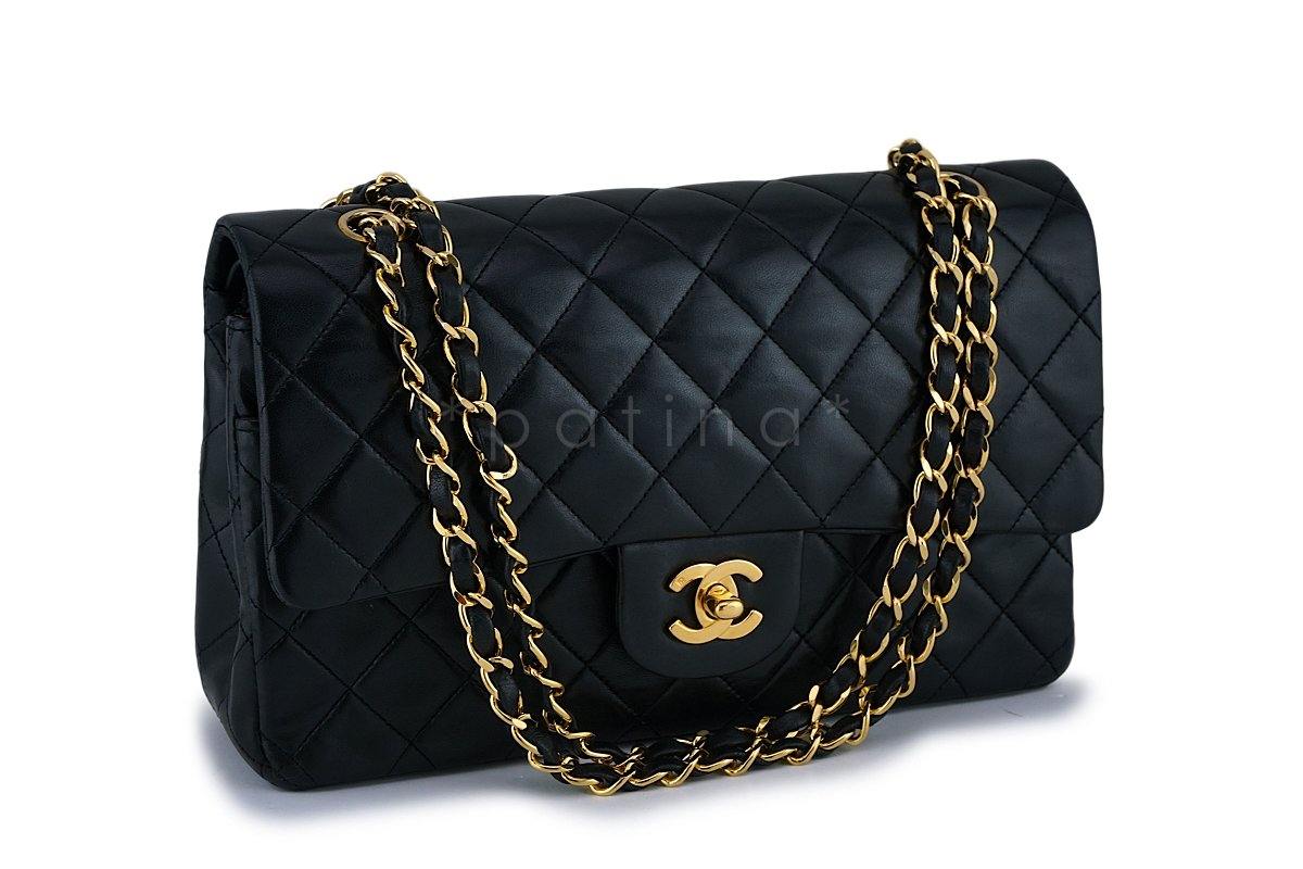 Chanel Black Medium Classic Double Flap Bag 24k GHW