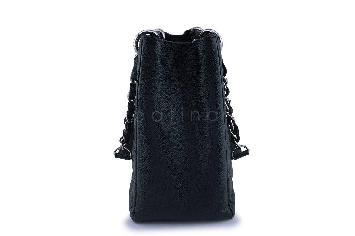 Chanel Black Caviar Grand Shopper Tote GST Bag SHW