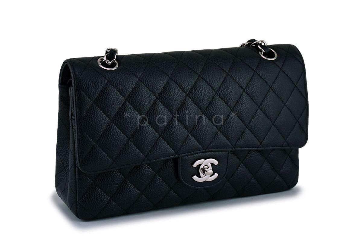 Chanel Black Caviar Medium Classic Double Flap Bag SHW