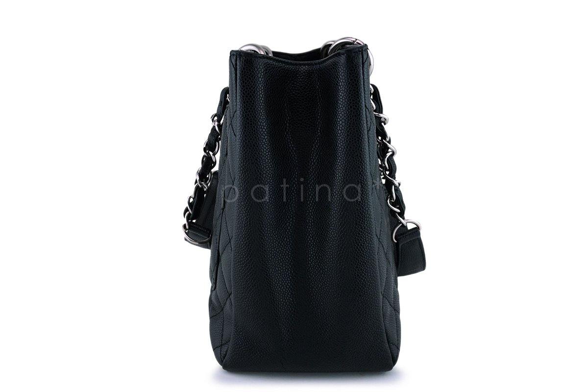 Chanel Black Caviar Grand Shopper Tote GST Bag SHW