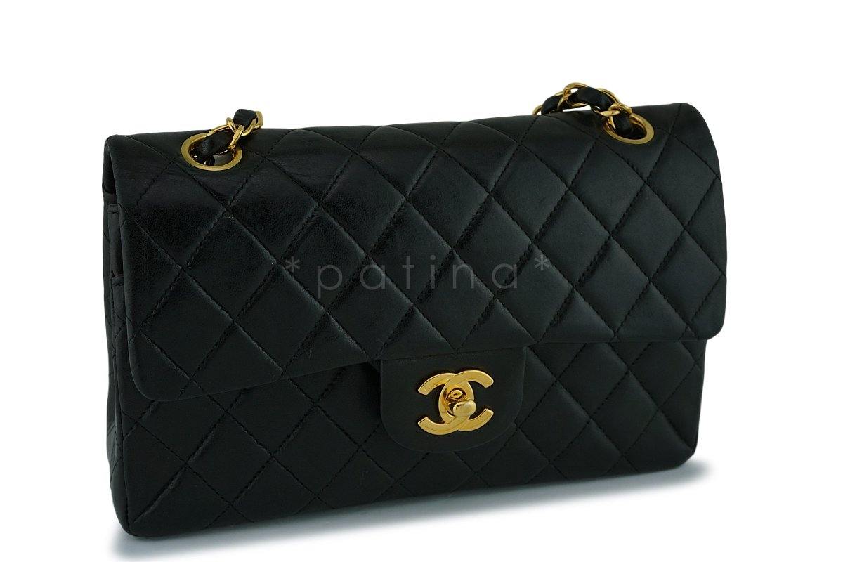 Chanel Black Lambskin Small Classic Double Flap Bag 24k GHW