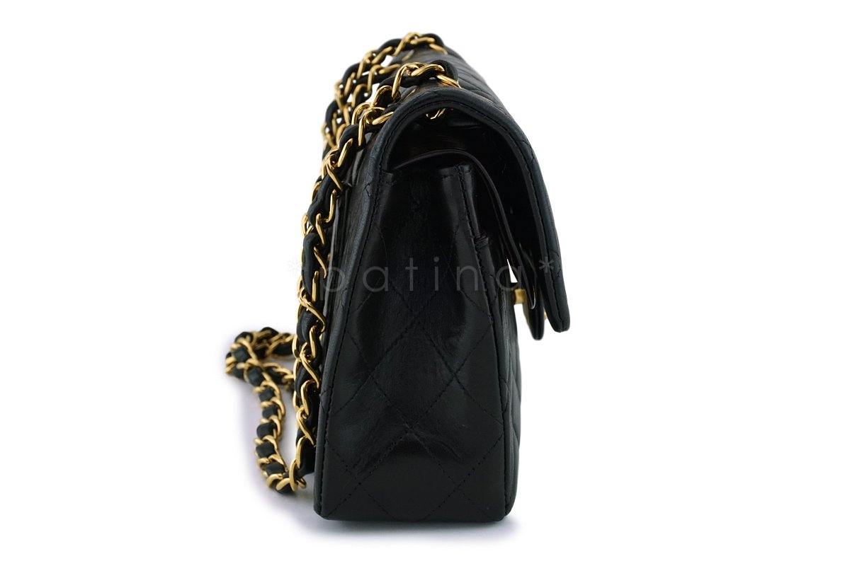 Chanel Black Lambskin Small Classic Double Flap Bag 24k GHW