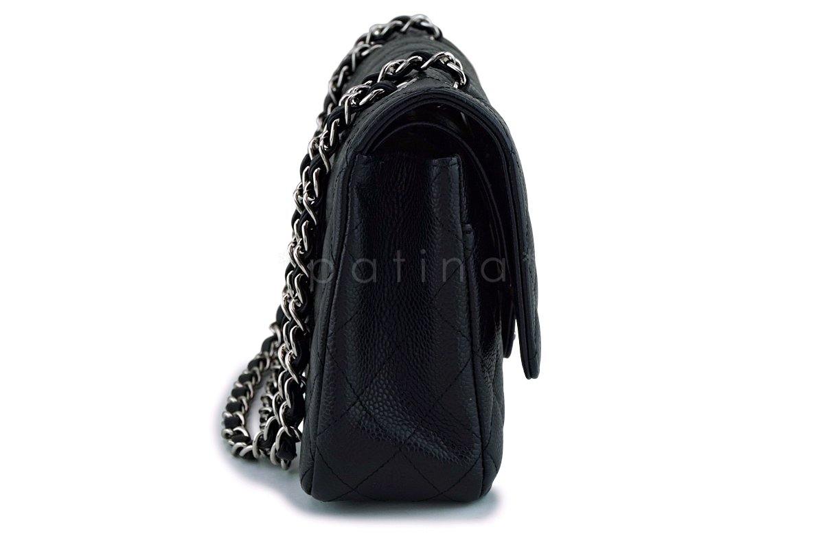 Chanel Black Caviar Classic Medium Double Flap Bag SHW