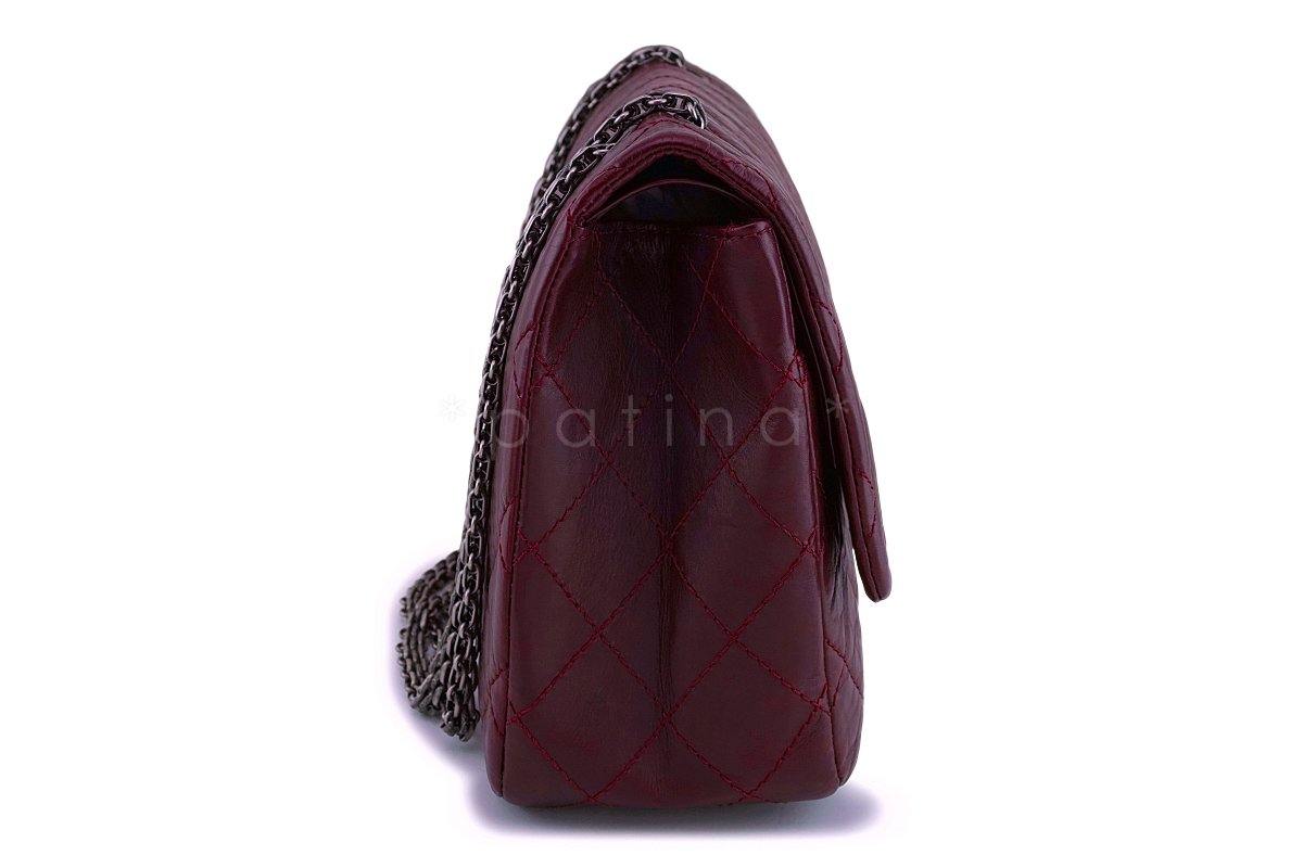 Chanel Burgundy Red 2.55 Classic Reissue 227 Large Jumbo Flap Bag RHW