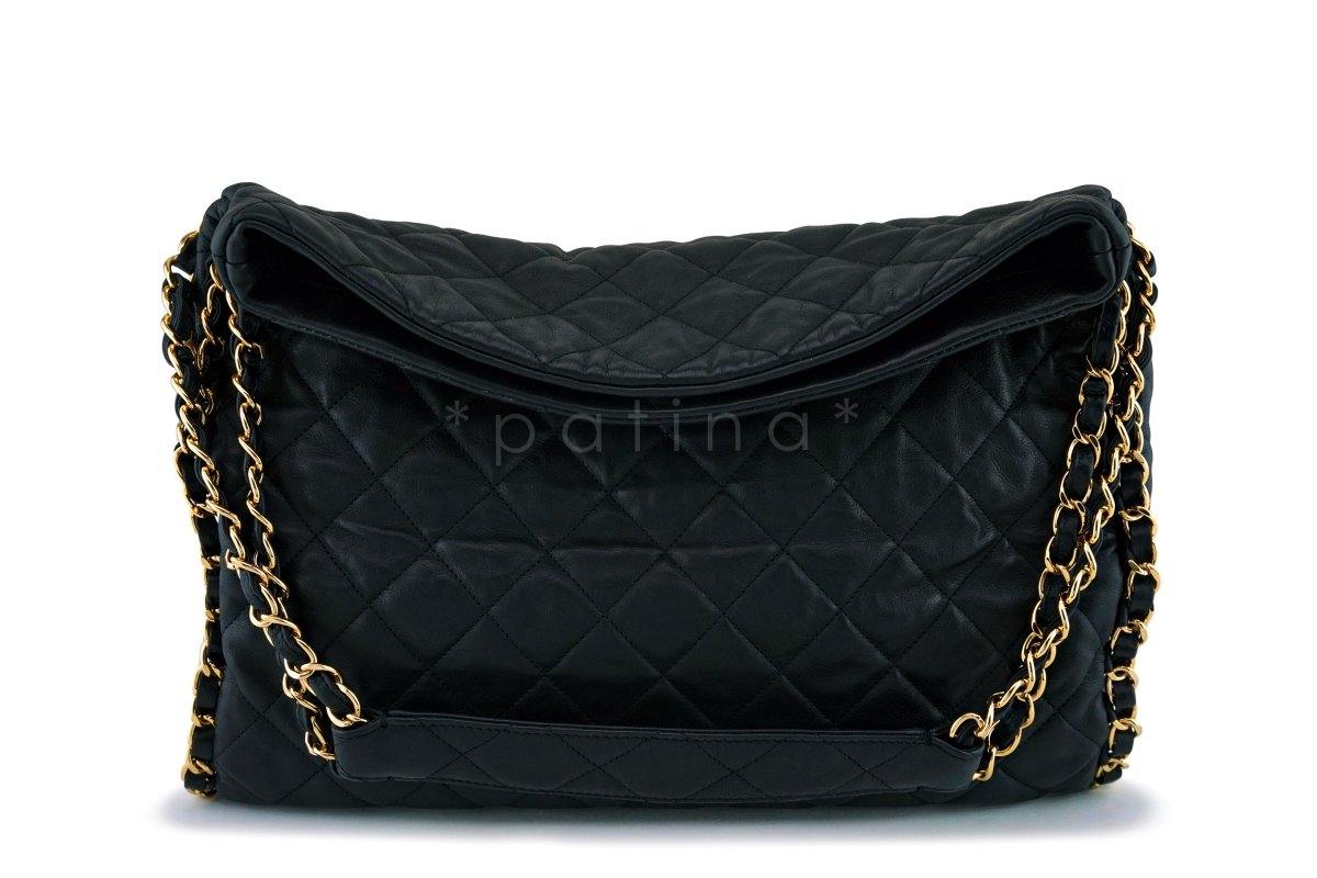 Chanel Black Large Chain Around Tote Ultimate Soft Hobo Bag GHW