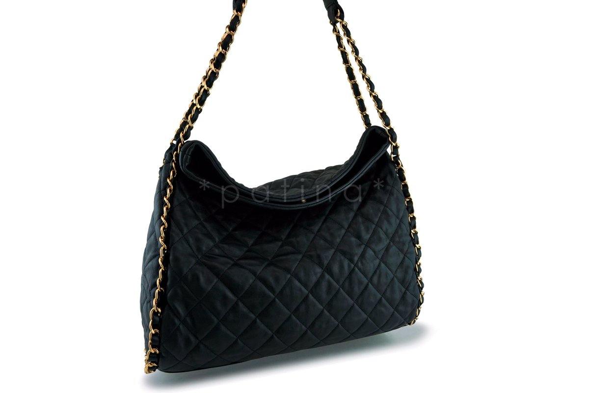 Chanel Black Large Chain Around Tote Ultimate Soft Hobo Bag GHW