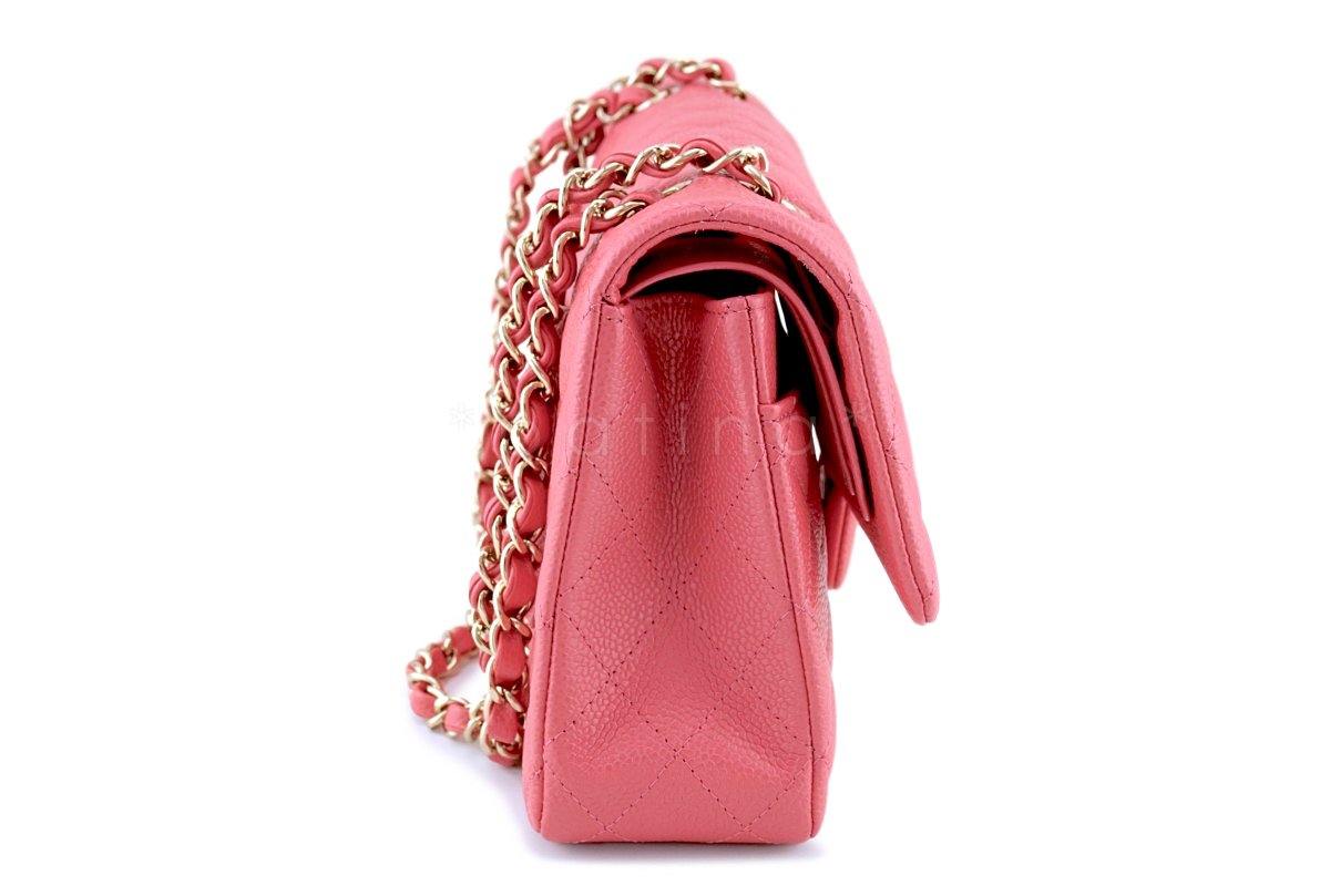 NIB 18S Chanel Pearly Pink Caviar Medium Classic Double Flap Bag