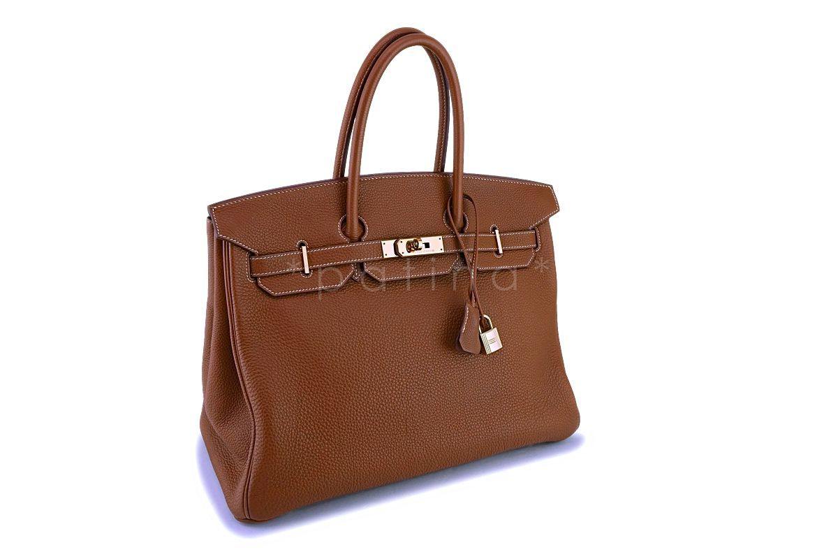 Hermes Gold Camel Togo 35cm Birkin Tote Bag GHW