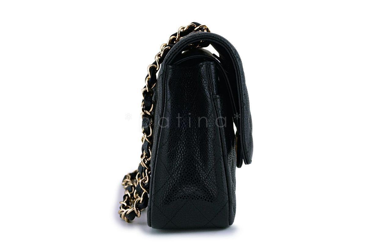 Chanel Black Caviar Classic Medium Double Flap Bag 24k GHW