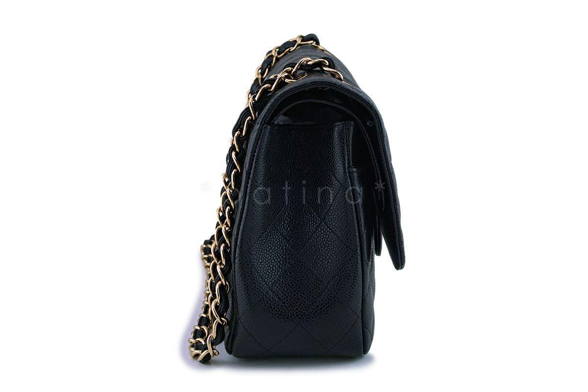 Chanel Black Caviar Jumbo Classic Double Flap Bag GHW