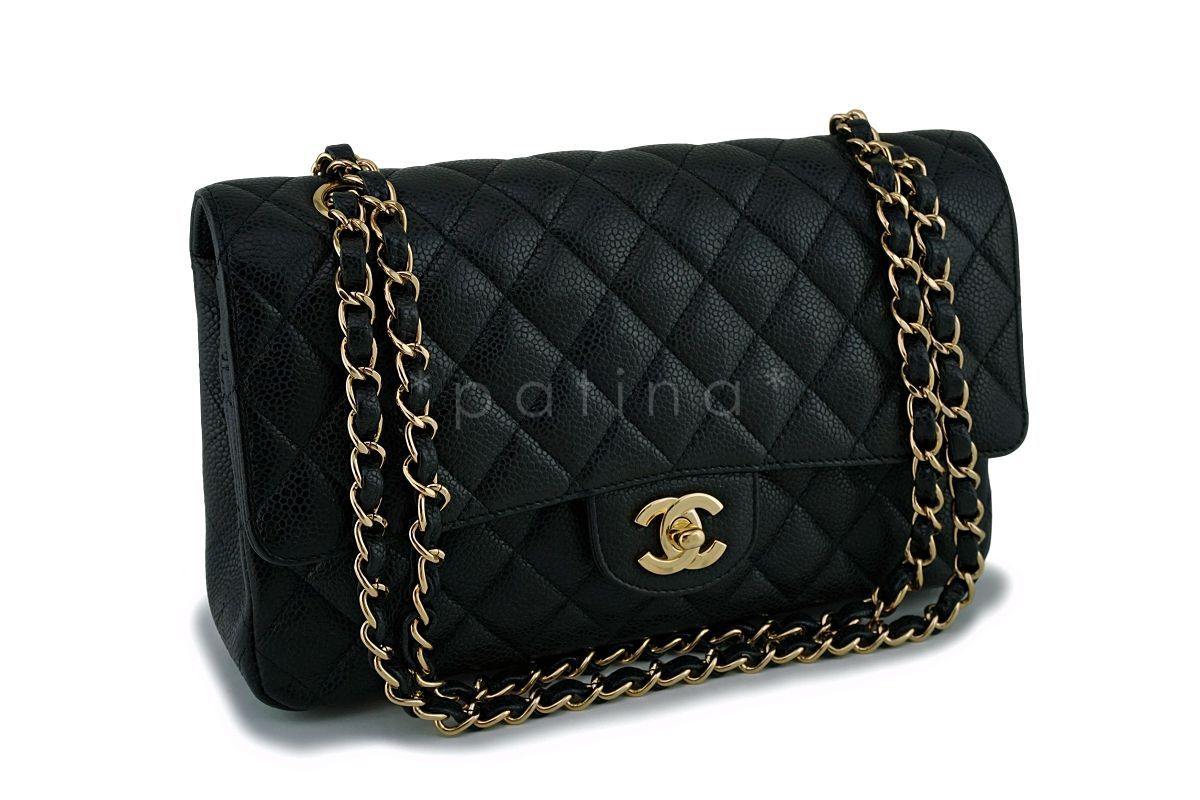 Chanel Black Caviar Medium Classic Double Flap Bag GHW