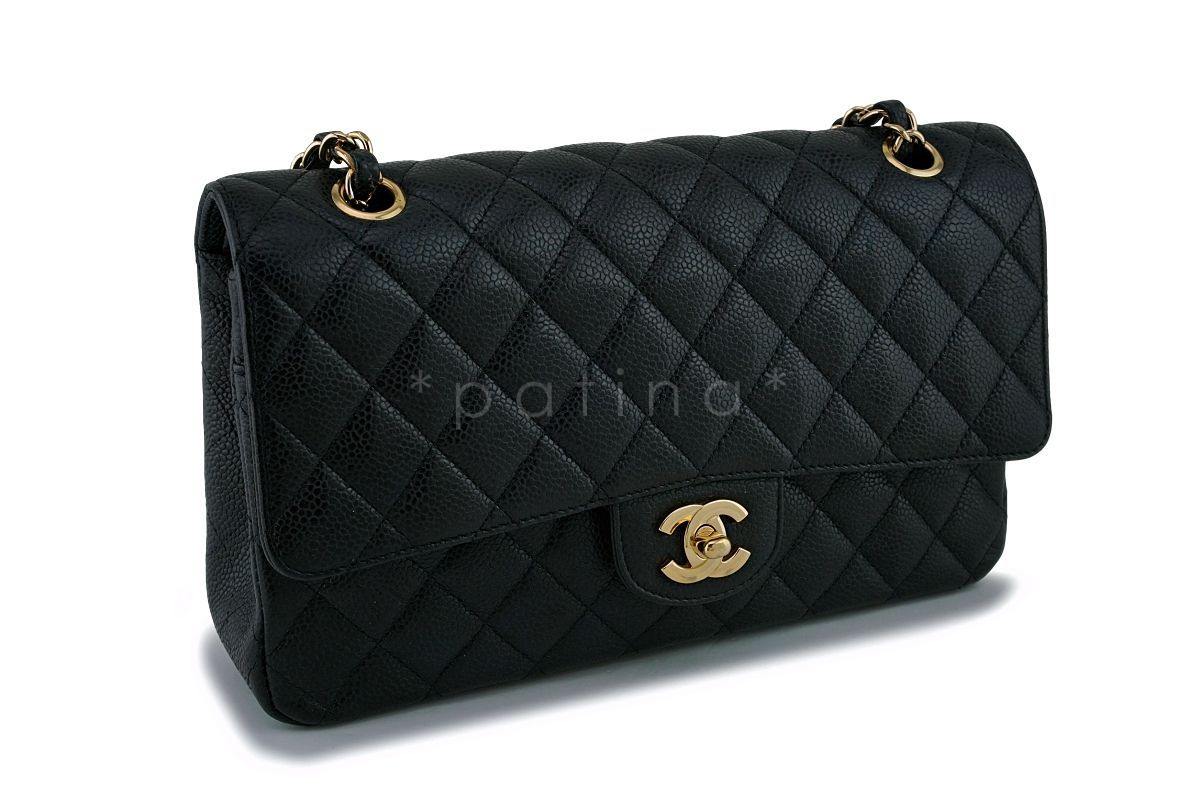 Chanel Black Caviar Medium Classic Double Flap Bag GHW
