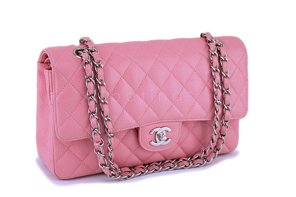 Chanel Pink Caviar Medium Classic Double Flap Bag SHW