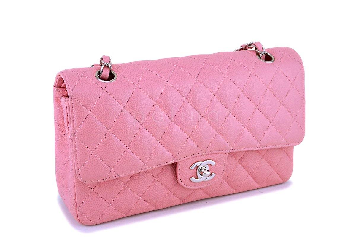 Chanel Pink Caviar Medium Classic Double Flap Bag SHW