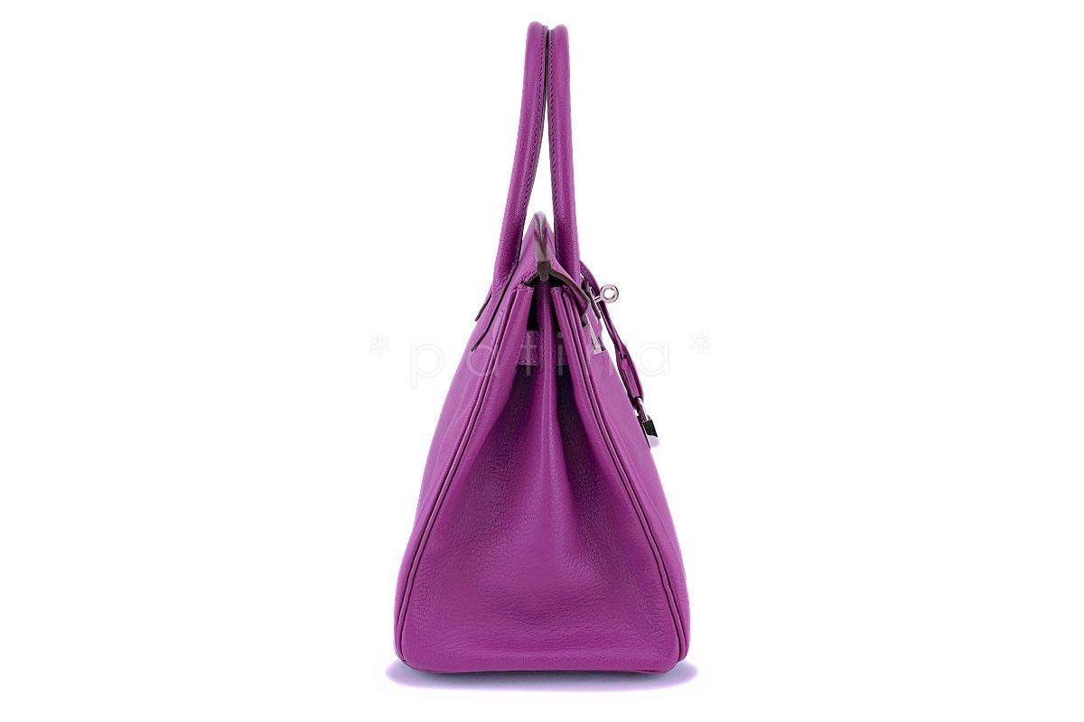 Hermes Cyclamen Pink-Purple Chevre Goatskin 30cm 30 Birkin Tote Bag PHW