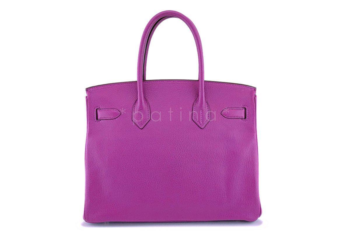 Hermes Cyclamen Pink-Purple Chevre Goatskin 30cm 30 Birkin Tote Bag PHW