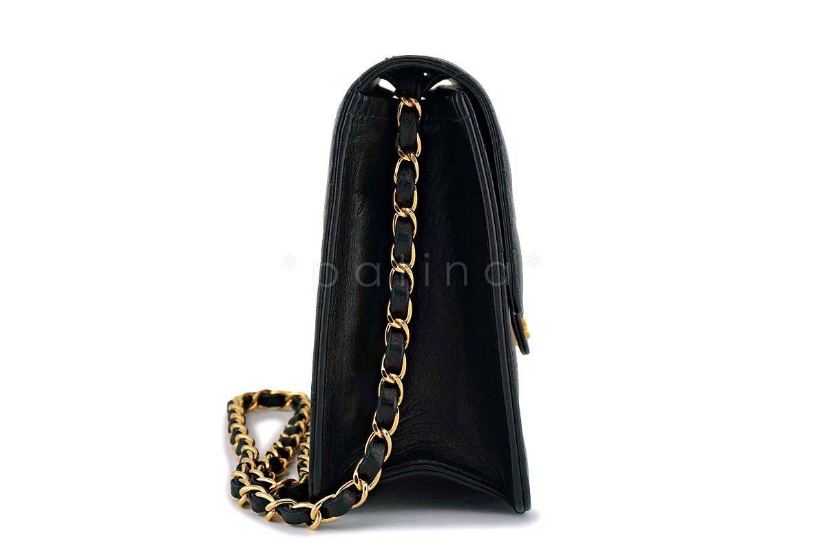 Chanel Vintage Black Timeless Convertible Clutch Classic Shoulder Flap Bag 24k GHW