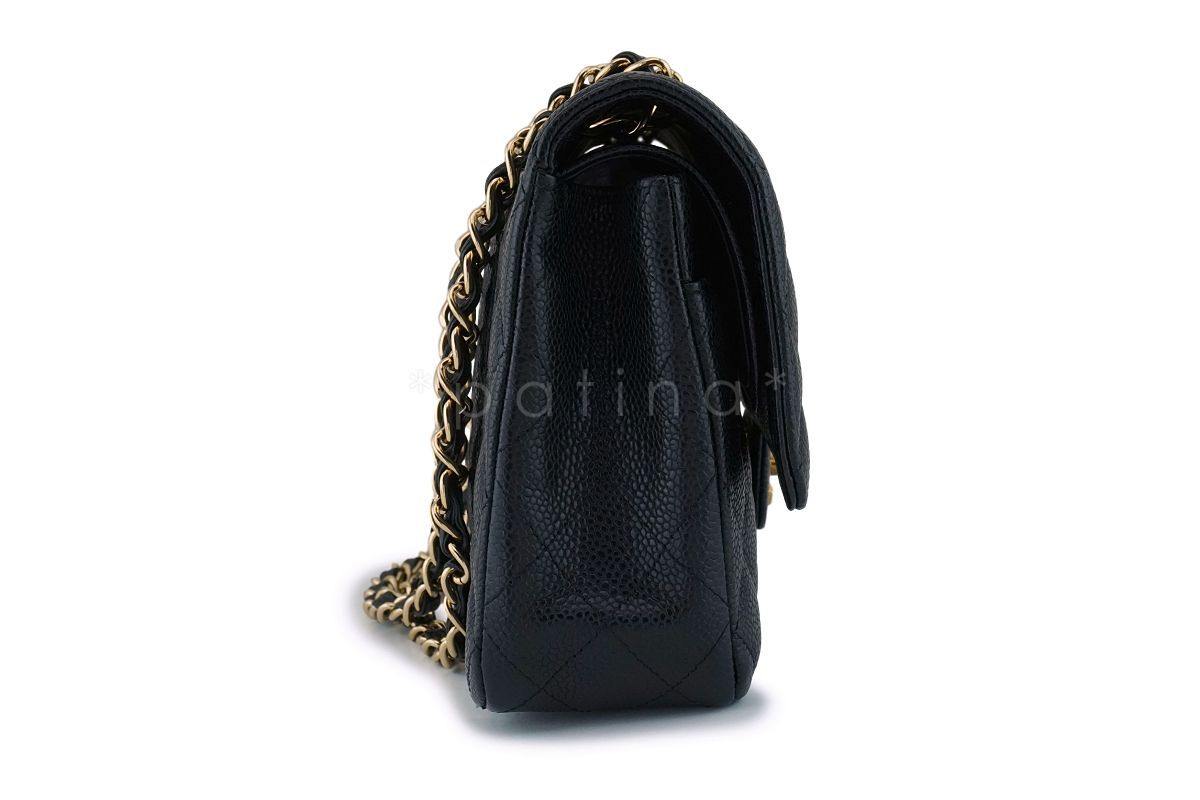 Chanel Black Caviar Medium Classic Double Flap Bag 24k GHW D3R