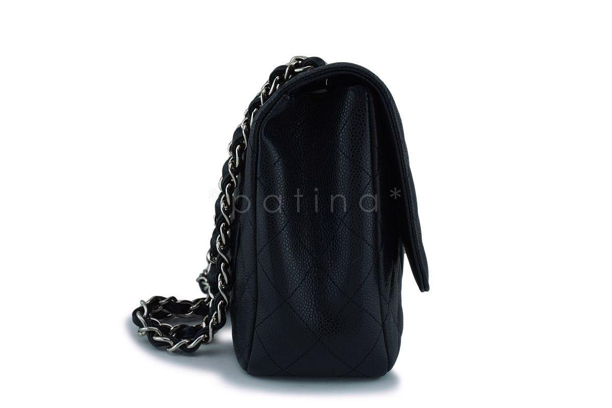 Chanel Black Caviar Jumbo Classic Flap Bag SHW