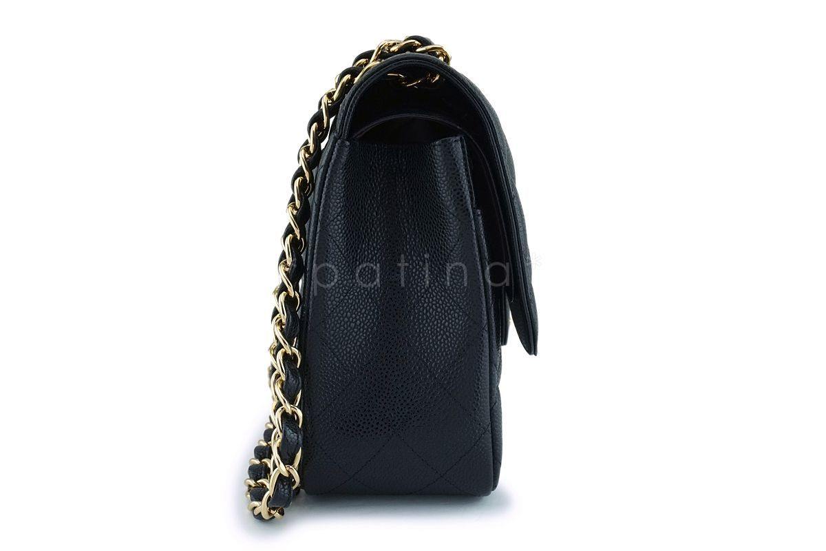 Chanel Black Caviar Jumbo Classic Double Flap Bag GHW